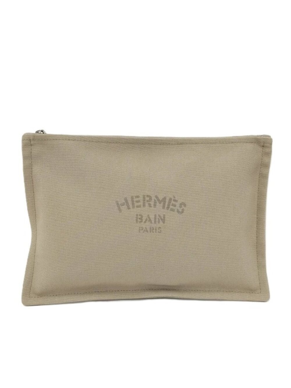 Hermes Yachting GM Flat Pouch Canvas Beige